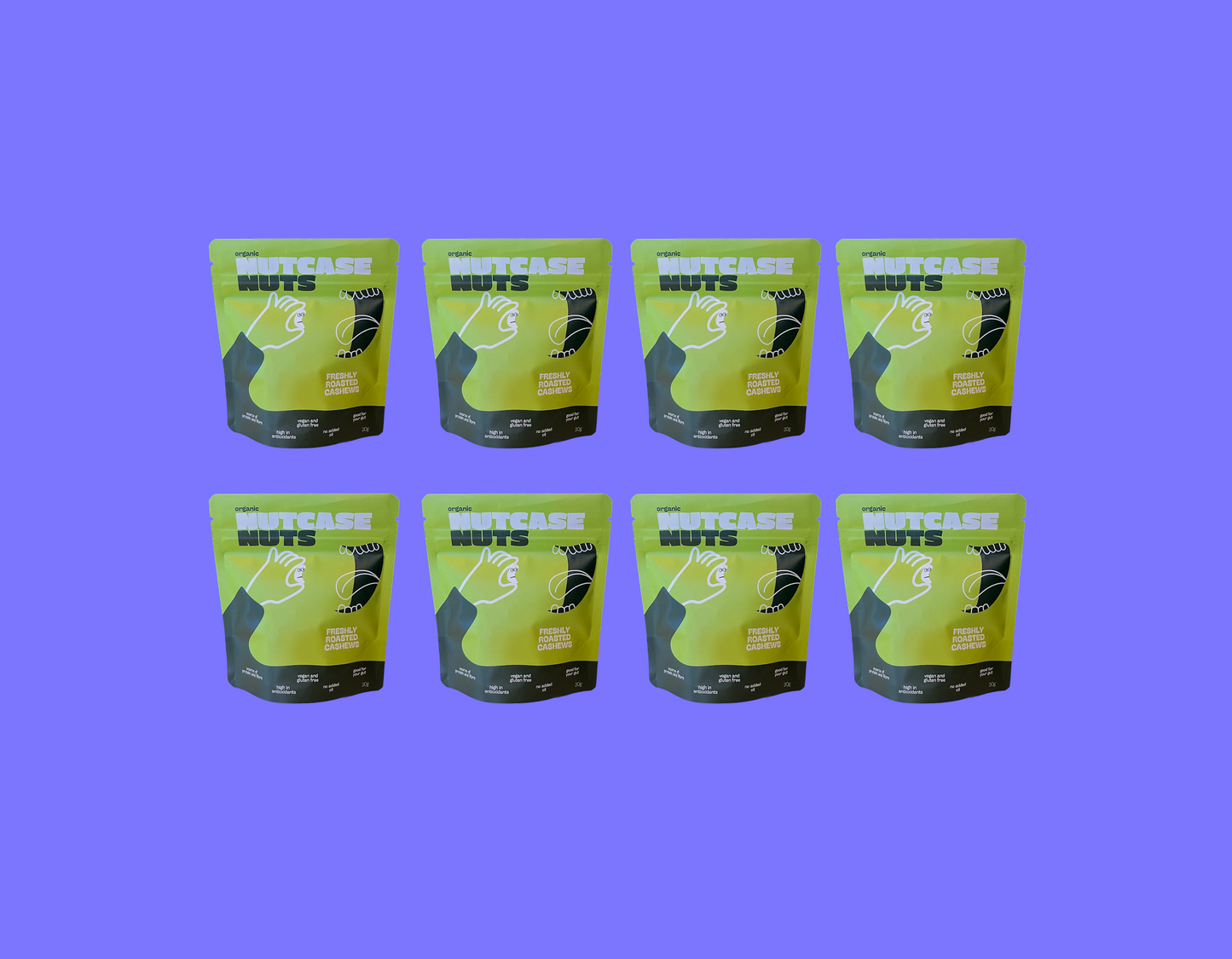 Organic Roasted Cashews 8-pack Snack Pack Bundle (8x30g)